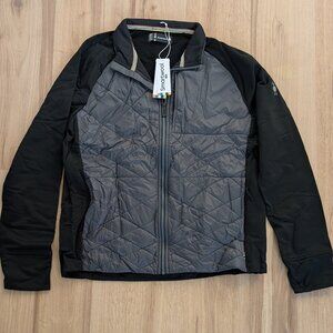 NWT Smartwool Sport Hybrid Quilted Full Zip Jacket XXL Black Gray Merino Wool